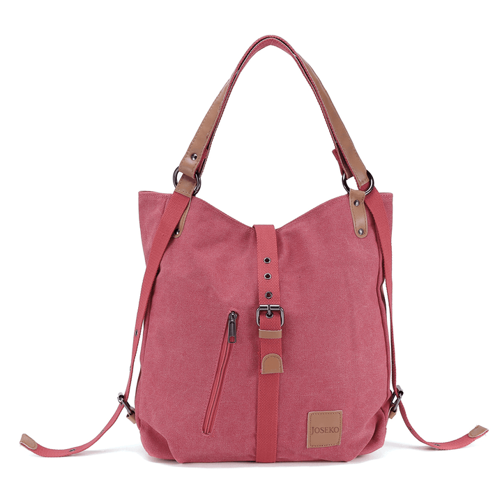Multifunctional Canvas Bag Women Convertible Backpack Purse Ladies Shoulder Bag Casual Handbag - MRSLM