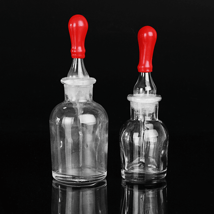 Clear Glass Dropper Dropping Reagent Storage Bottle Lab Glassware W/ Ground Glass Pipette 30-125Ml - MRSLM