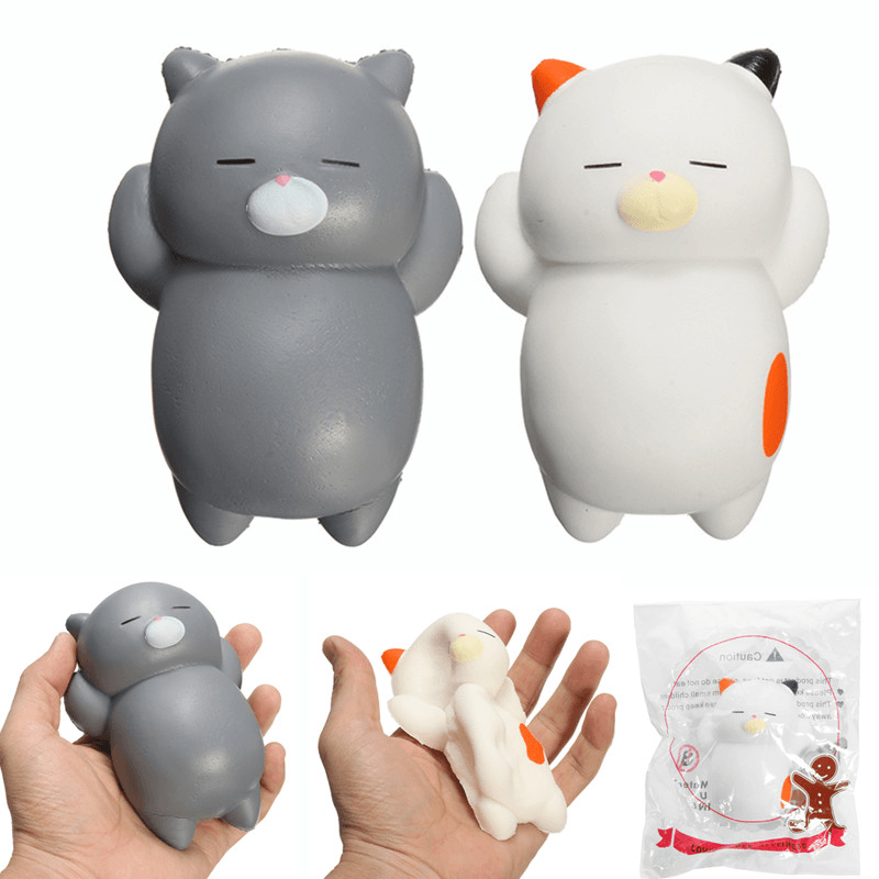 Squishyshop Sleeping Lazy Cat Soft Squishy Slow Rising with Packaging Collection Gift Decor Toy - MRSLM