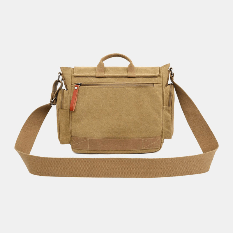 Men Canvas Multi-Compartment Multi-Pocket Casual Shoulder Bag Messenger Bag Crossbody Bags Handbag - MRSLM