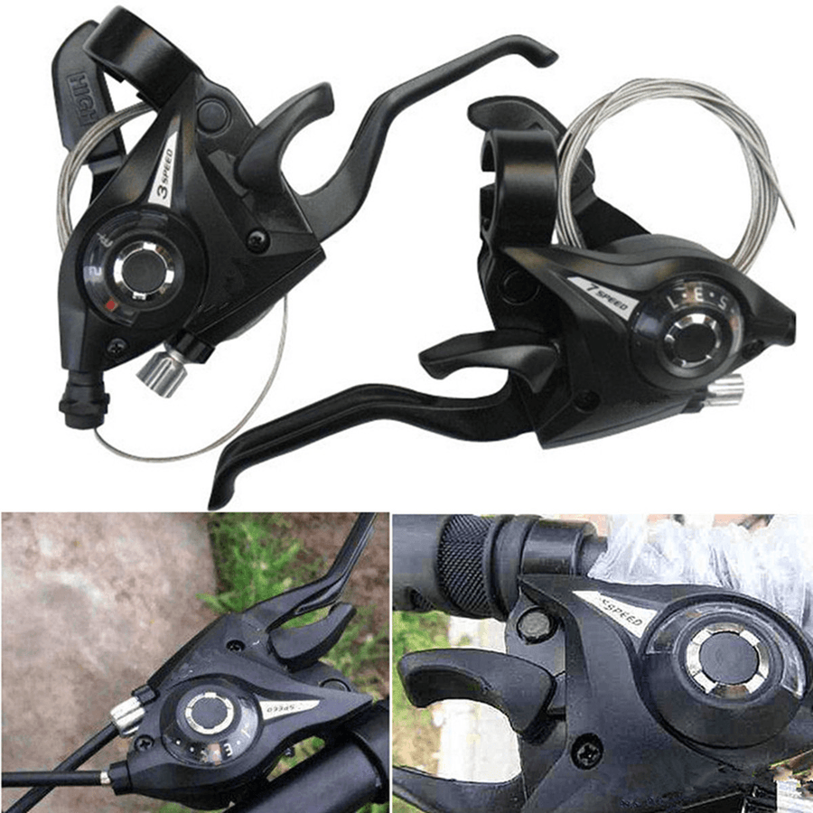 1 Pair BIKIGHT 3X7 21Speed MTB Bike Bicycle Cycling Trigger Gear Shifter with Inner Bike Shifter Cable - MRSLM