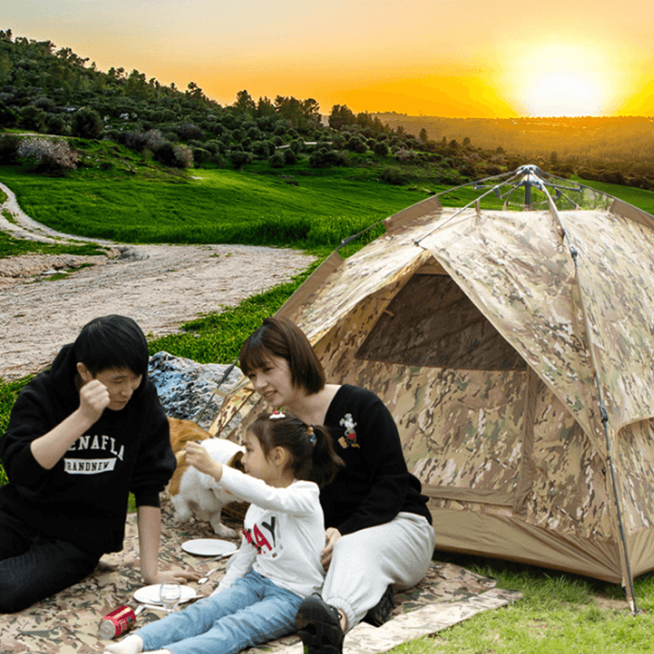 FREE SOLDIER 3-4 Person Automatic Camping Tent 3 Modes Breathable Waterproof Windproof Sunshade Canopy - MRSLM