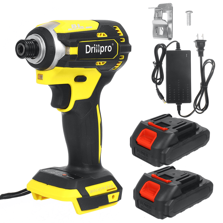 Drillpro 18V 3 Light Brushless Electric Screwdriver 3 Speeds Rechargeable Screw Driver W/ 1 or 2Pcs Battery - MRSLM