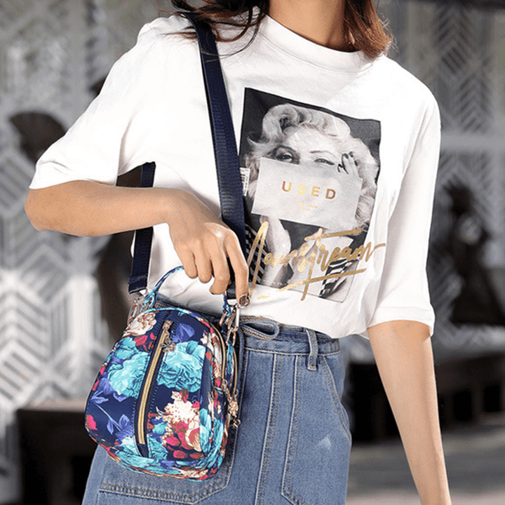 Women Print Nylon Casual Crossbody Bag Lightweight Shoulder Bag Handbag - MRSLM