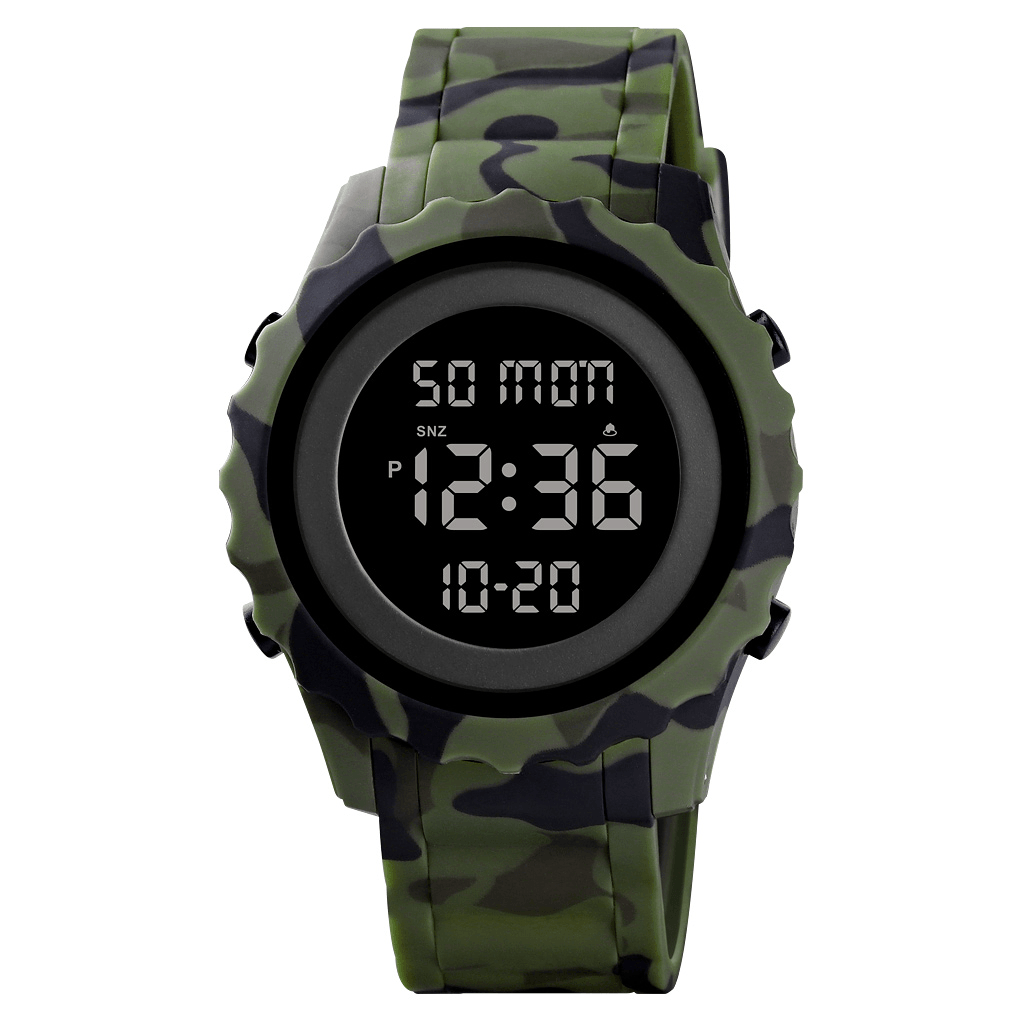 SKMEI 1631 Sport Men Watch Date Week Luminous Display Stopwatch Countdown Waterproof Outdoor Digital Watch - MRSLM
