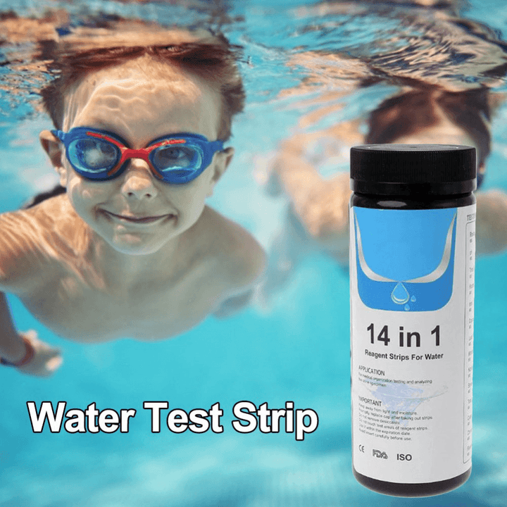 100PCS Upgrade 14-In-1 Drinking Water Test Strip Tap Water Quality Test Strip for Testing Hardness PH Bromine Nitrate Water Quality Tester - MRSLM