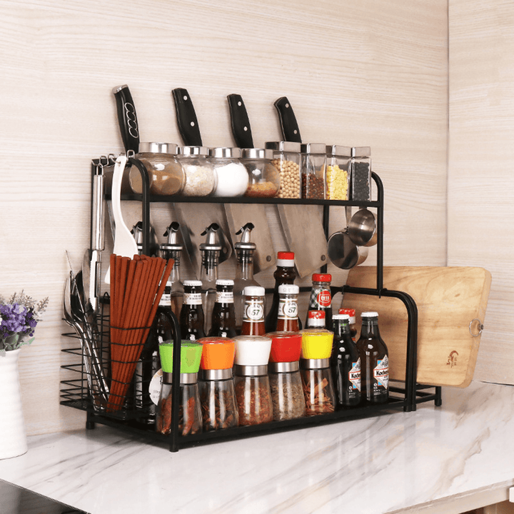 2/3 Layer Kitchen Storage Stand Holders & Racks Kitchen Shelf Holder Tool Flavoring Spice Rack - MRSLM
