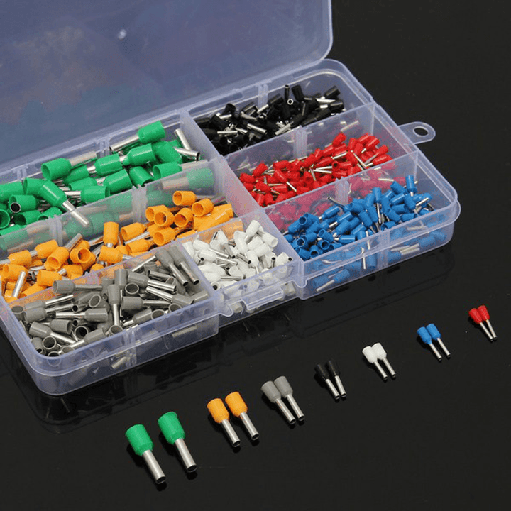 600Pcs Insulated Cord End Terminal Boots Lace Cooper Ferrules Kit Set Wire Copper Crimp Connector - MRSLM