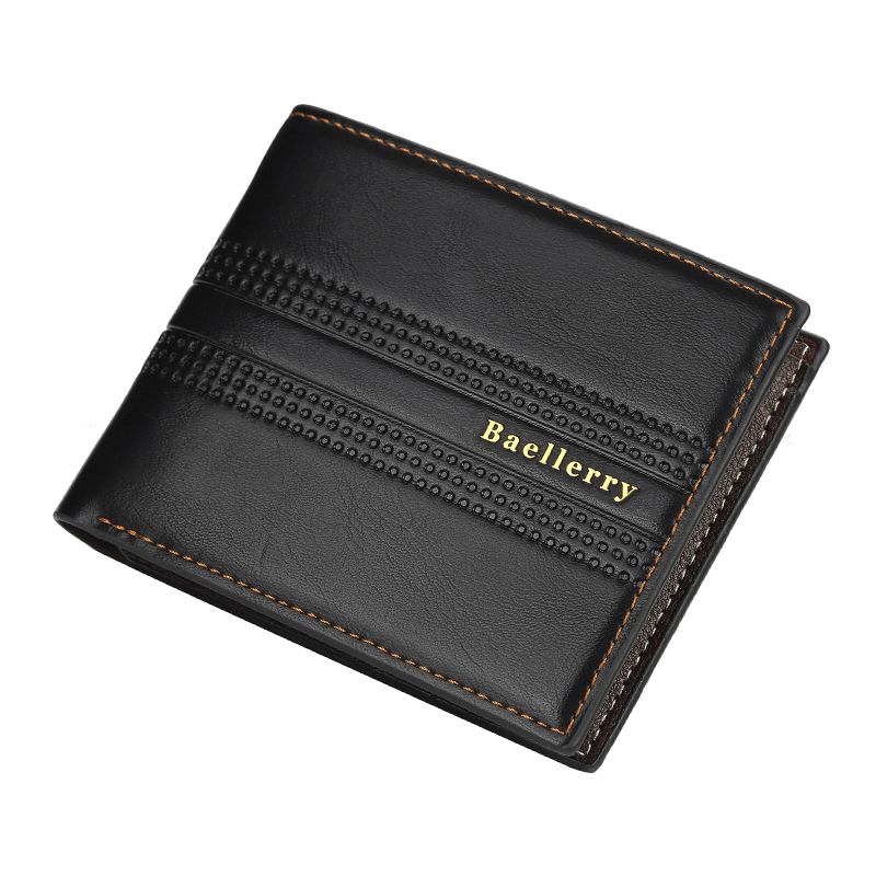 Baellerry Men Faux Leather Fashion Business Casual Wallet with 6 Card Slots - MRSLM