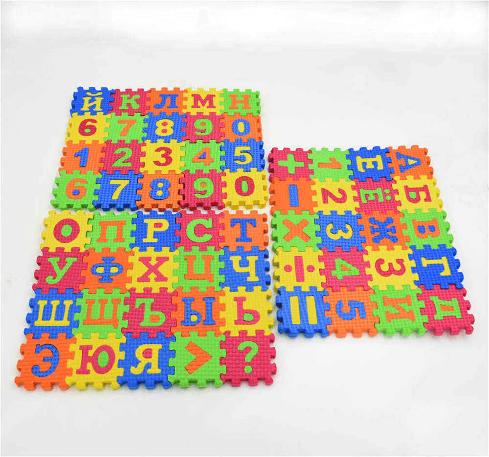 60PCS Baby Russian Alphabet Number Puzzle Mat - MRSLM