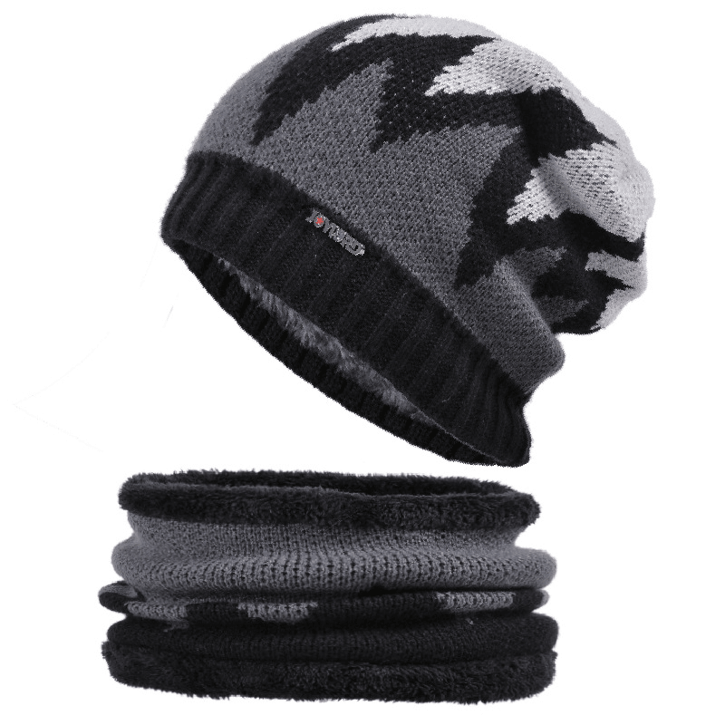 Men'S Winter Flame Knitted Wool Hat Fashion All-Match - MRSLM