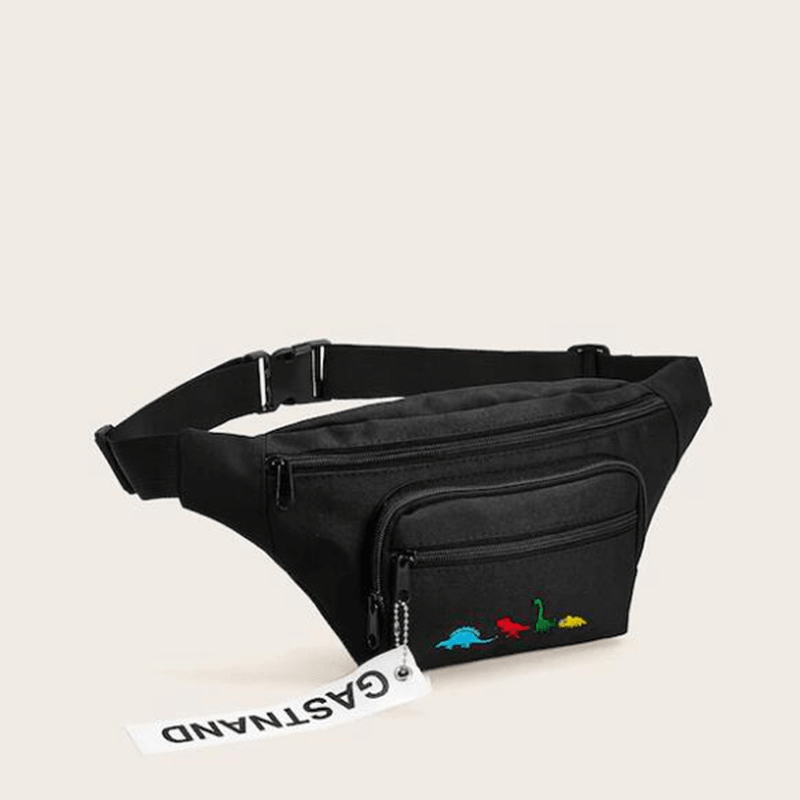 Men and Women Oxford Waist Bag Chest Bag Animal Embroidery Fanny Pack Chinese Style - MRSLM