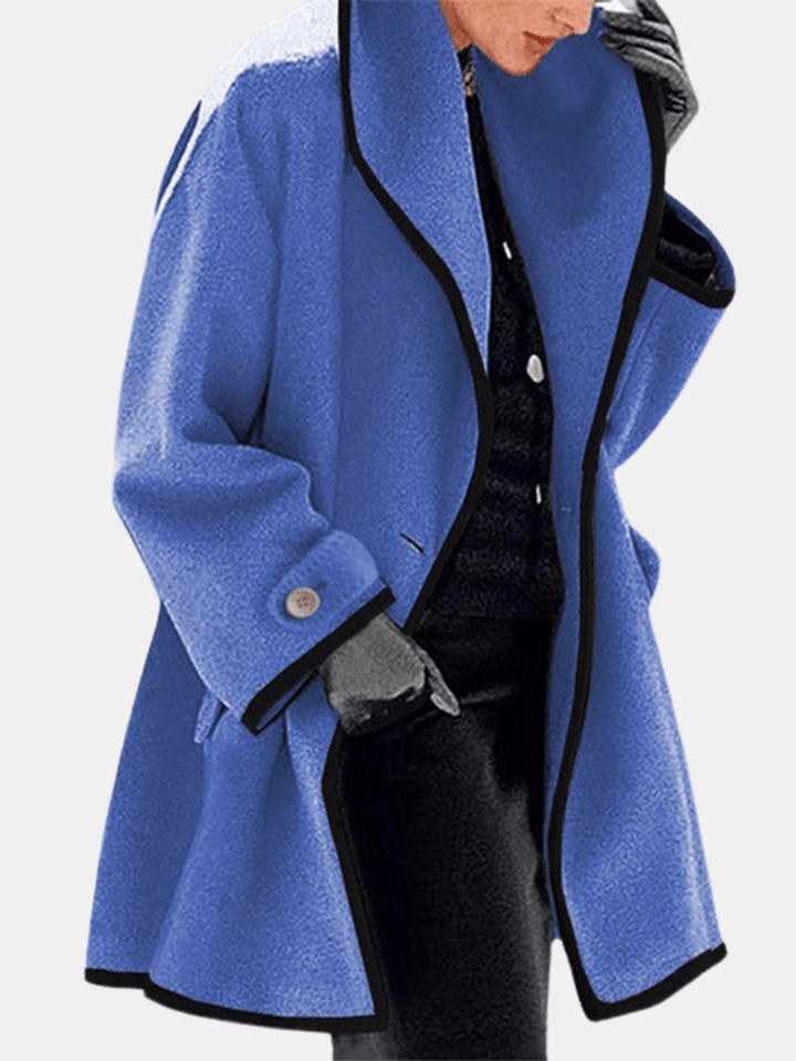 Women Solid Color Single-Breasted Elegant Hooded Coats - MRSLM