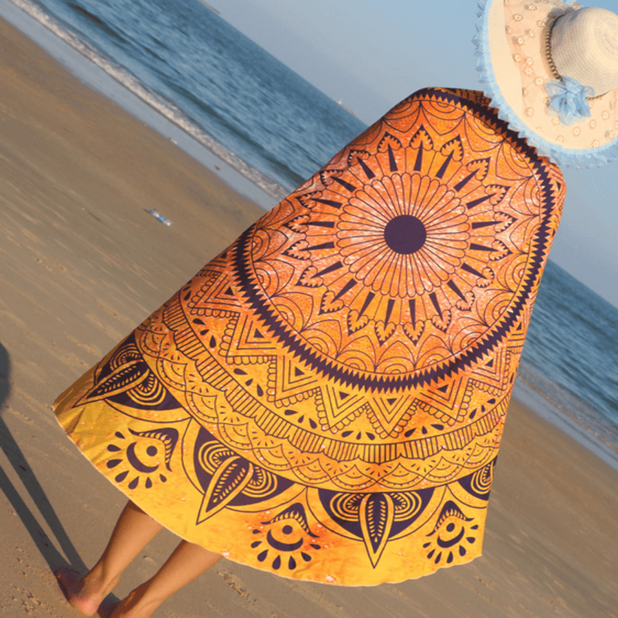 Indian Mandala Woman Beach Towel Hippie Wall Hanging Bohemian Bedspread Tapestry Dorm Decor - MRSLM