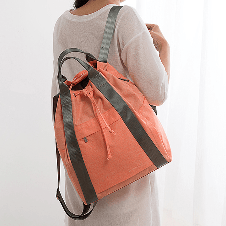 Women Waterproof Large Capacity Drawstring Travel Handbag Duffel Bag Backpack - MRSLM