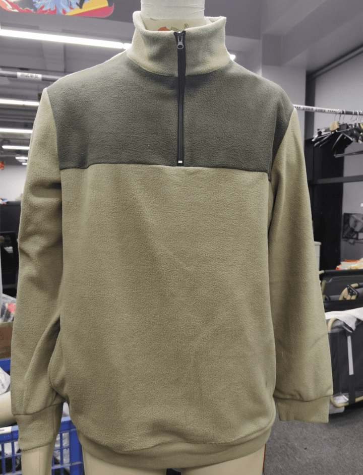 Men'S Outdoor Long-Sleeved Zipper Stand-Up Collar Sports Sweatshirt - MRSLM