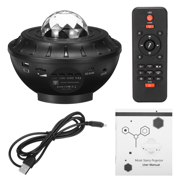 Remote Control USB LED Ocean Star Night Sky Laser Projector Light Bluetooth 5.0 Star Party Projection Lamp - MRSLM