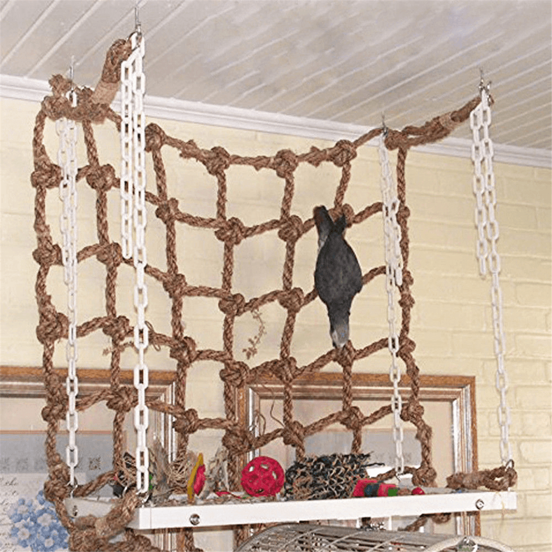 Bird Cage Accessories for Parrots - Climbing Net, Swing, Ladder, and Hanging Rope - MRSLM