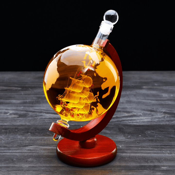 850Ml Glass Decanter Globe Liquor Gifts Whiskey Bottle Large Capacity Bottle Spirits - MRSLM