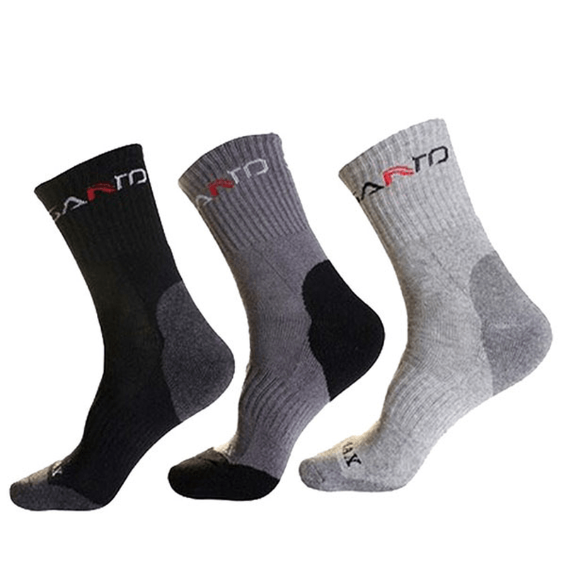 Men Breathable Sport Running Socks Casual Soft Middle Tube Solid Color Socks - MRSLM