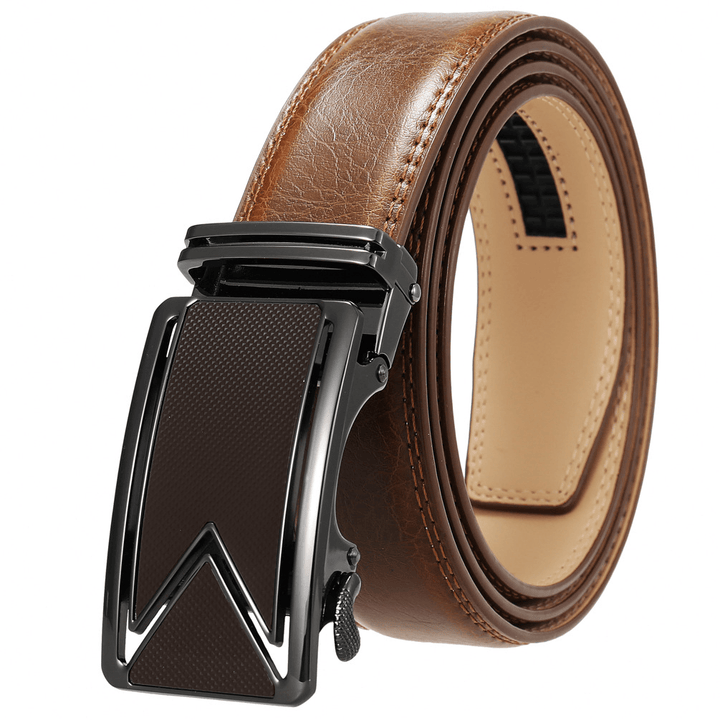 Fashion Men'S Two-Layer Cowhide Automatic Buckle Trouser Belt - MRSLM