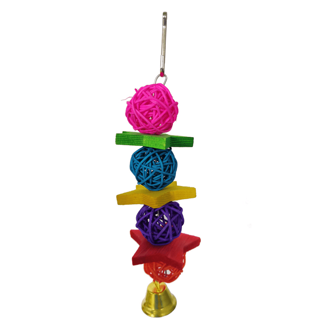 7Pcs/Set Combination Parrot Toy Bird Articles Parrot Bite Toy Parrot Funny Swing Ball Bell Standing Training Toys - MRSLM