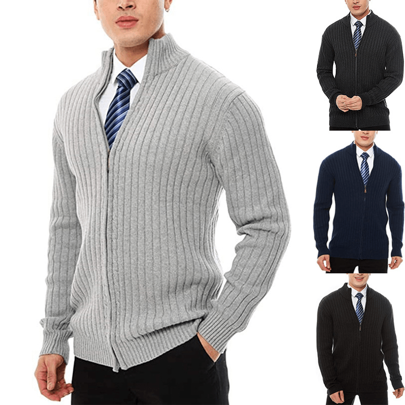 Suit Collar Cardigan Knitted Sweater Coat - MRSLM
