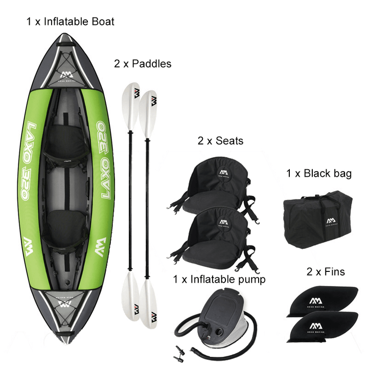 Aqua Marina Inflatable Boats Rowboats Single Double Multi-Person Kayaks with Anti-Scratch Outer Cover Outdoor Boating Fishing - MRSLM