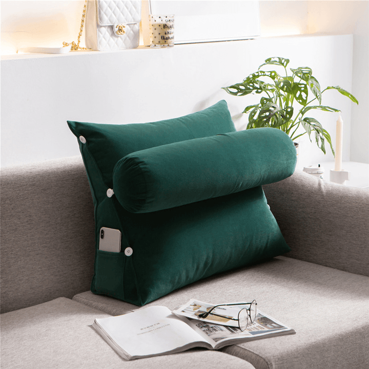 Adjustable Velvet Wedge Pillow Triangle Cushions Leg Neck Waist Back Support - MRSLM