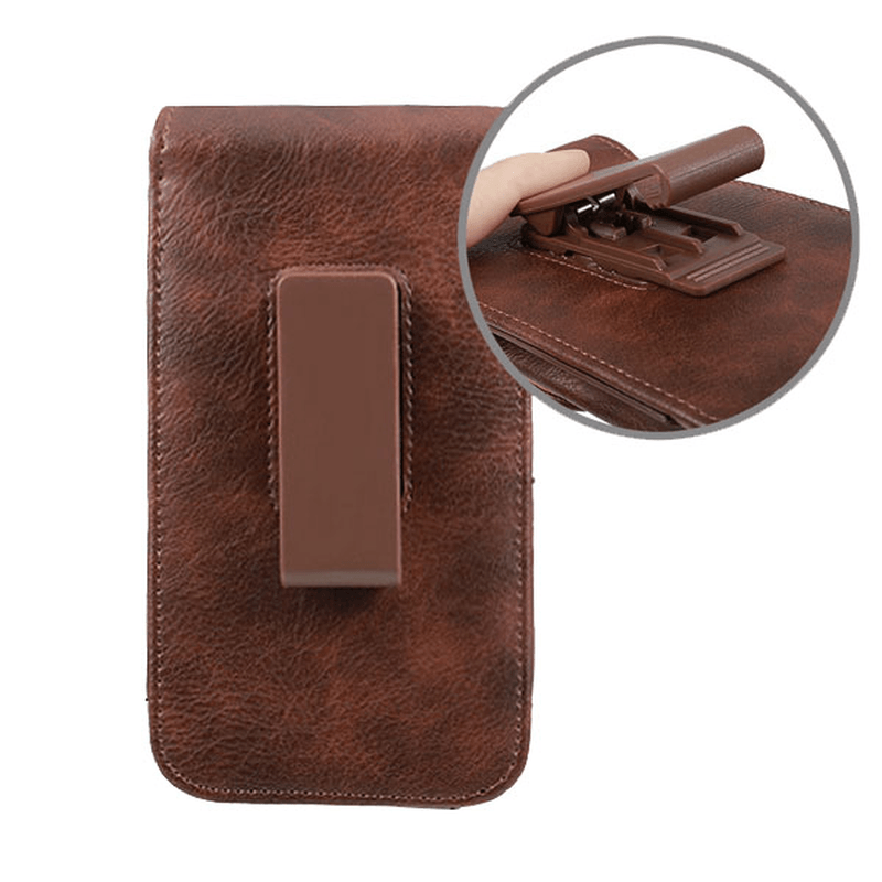 Man Business PU Phone Bag Card Bag Wallet Purse Dual Use Waist Bag - MRSLM