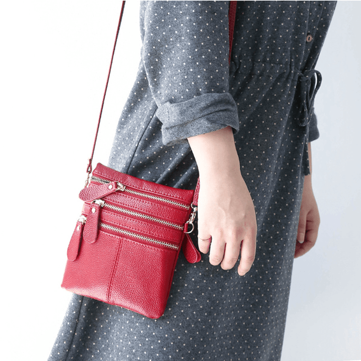 Women Genuine Leather Multi-Function Phone Bag - MRSLM