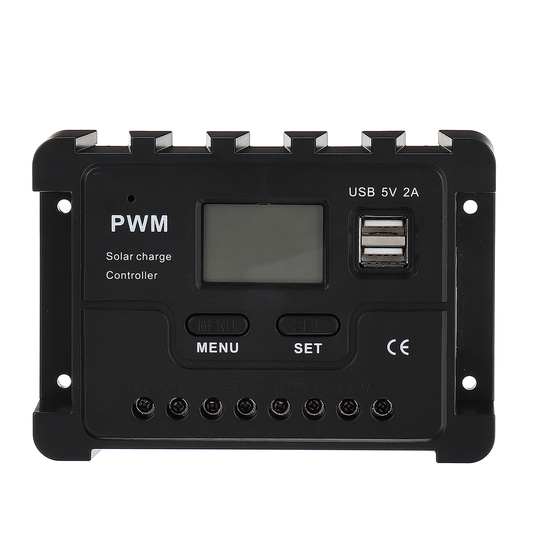 12V/24V Display PWM Solar Controller 10-30A Solar Charge Controller Dual USB IP30 Waterproof - MRSLM