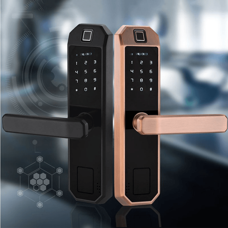 F1 Smart Fingerprint Door Lock with Keypad Electronic Intelligent Security Lock Household Bedroom Anti-Theft Door Password Card Key Locker - MRSLM