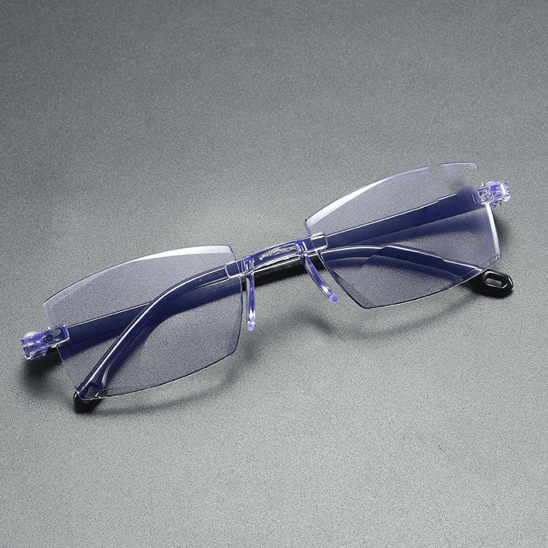 The New Frameless Diamond Cut Edge Reading Glasses Fashion Anti-Blue Light - MRSLM