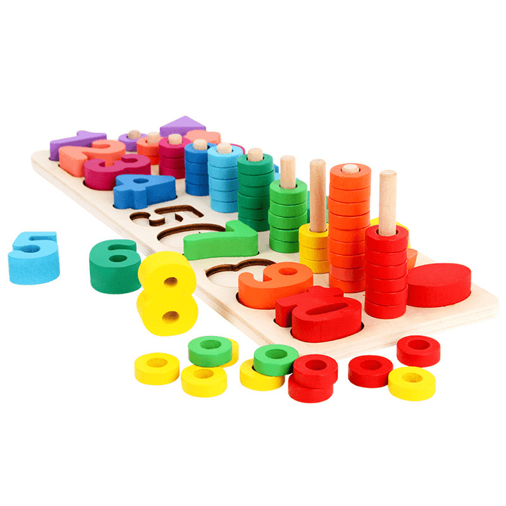 3 in 1 Arithmetic Digital Shape Logarithmic Board Letter Blocks Kid'S Child'S Early Educational Toys - MRSLM