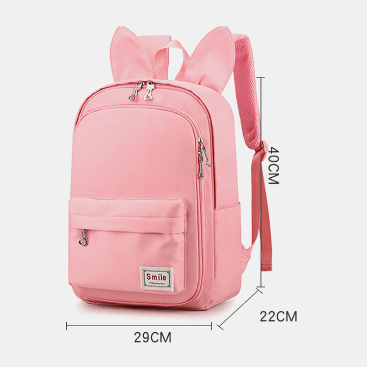 Women Waterproof Large Capacity Multi-Function Rabbit Ears Cute Backpack Travel School Bag - MRSLM