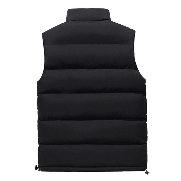 Thick Warm Sleeveless Coat Stand Collar Inluslated Padded Vest for Men plus Size M-4XL - MRSLM
