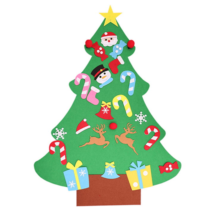 100CM DIY Christmas Deluxe Felt Tree Wall Hanging Toddler Child Preschool Craft Decorations - MRSLM