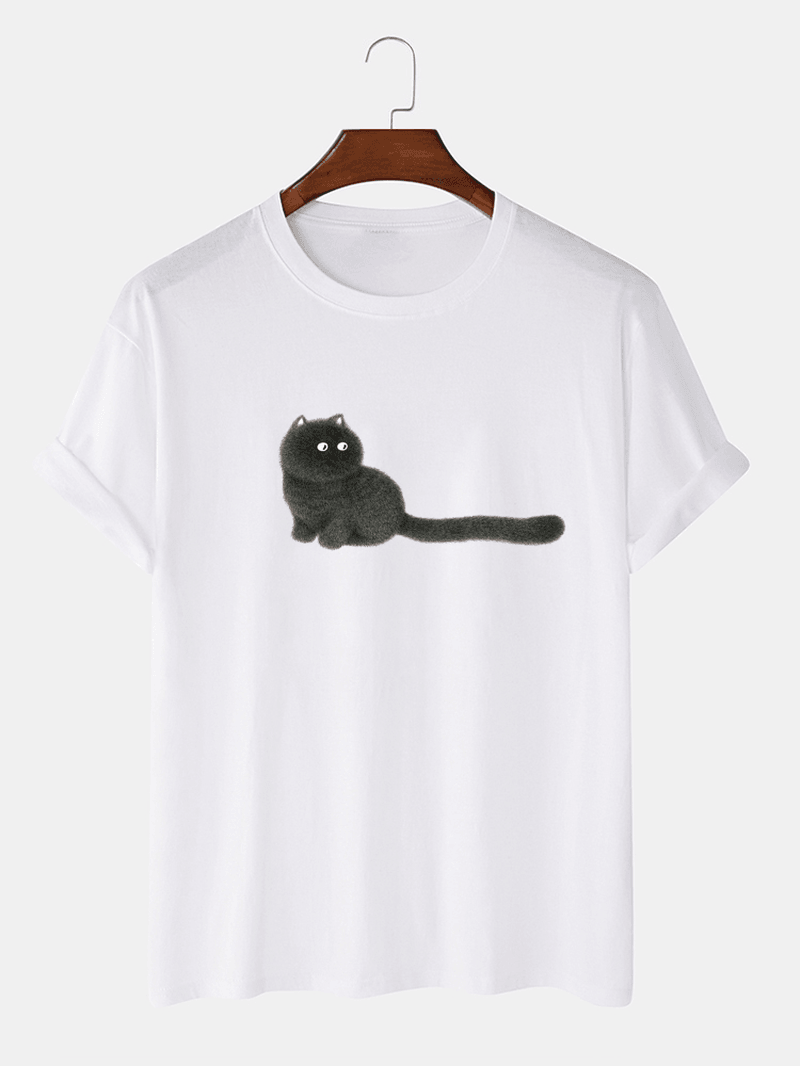 Mens 100% Cotton Animal Print Crew Neck Short Sleeve T-Shirts - MRSLM