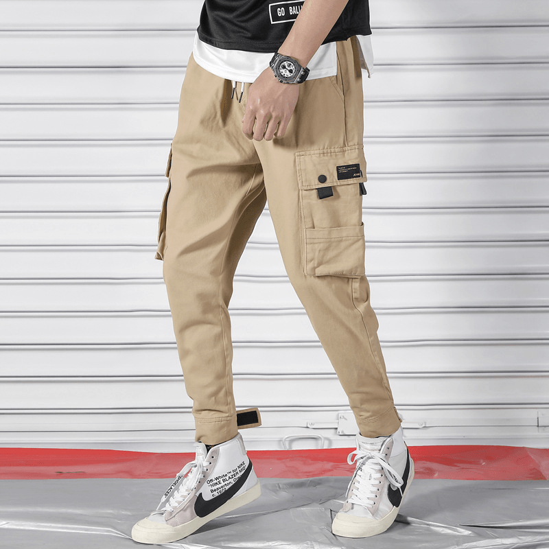 Nine-Point Pants Men'S Trendy Brand Multi-Pocket Overalls - MRSLM