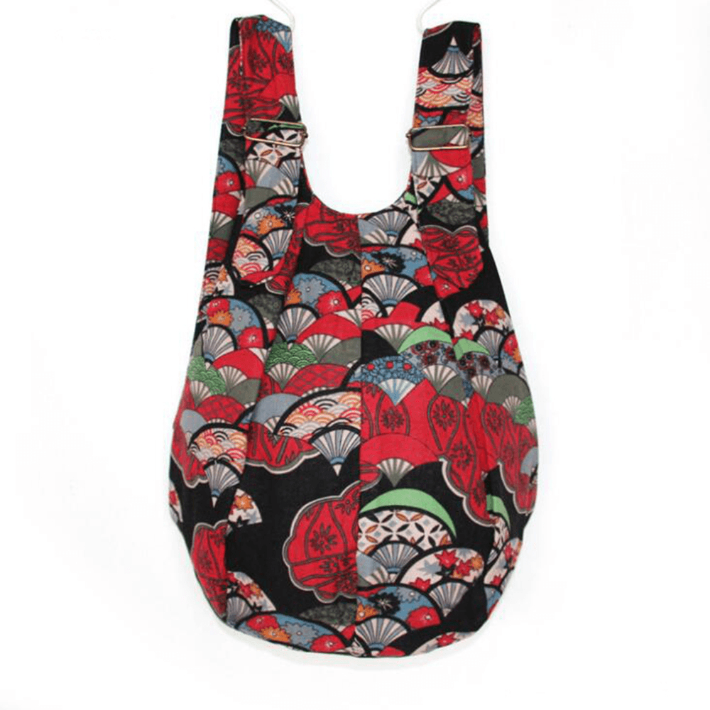 Women Ethnic Canvas Patchwork Crossbody Bag - MRSLM