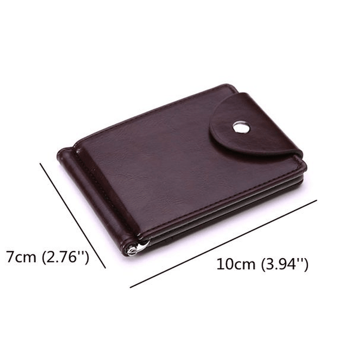 Men PU Leather Short Wallet Business Coin Bag with 6 Card Slots Card Holder - MRSLM