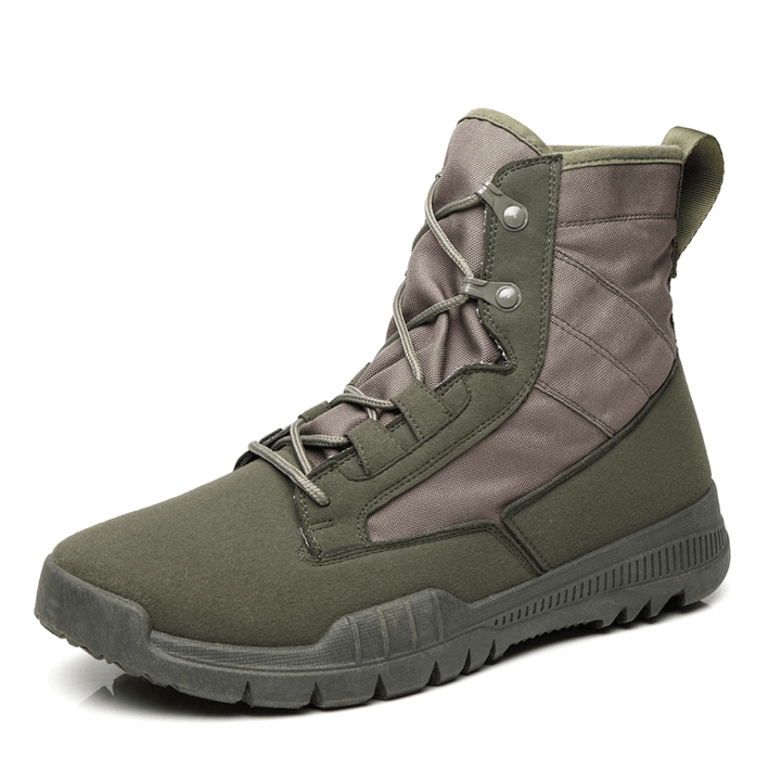 Men Synthetic Suede Outdoor Slip Resistant Outdoor Combat Boots - MRSLM