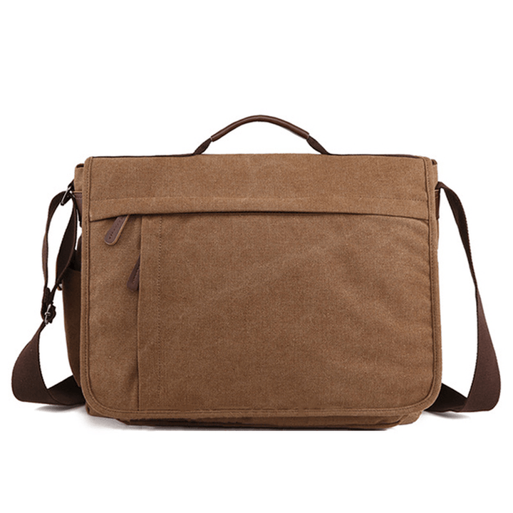 Large Capacity Canvas Business Laptop Bag Shoulder Bag Crossbody Bag for Men - MRSLM