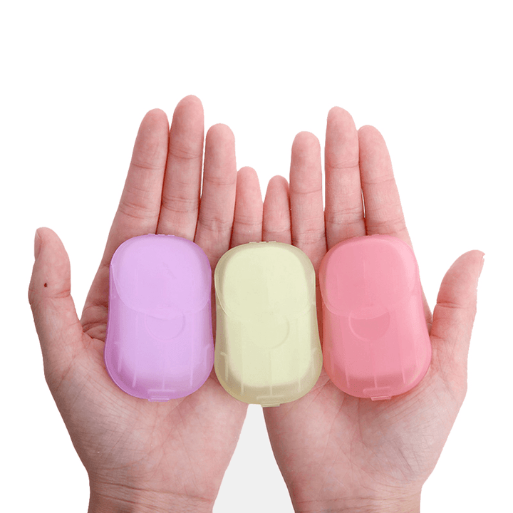 20 Pcs/Boxes Mini Disposable Soap Hand-Washing Paper Portable Camping Travel Washing Hands Fragrance Cleaning - MRSLM