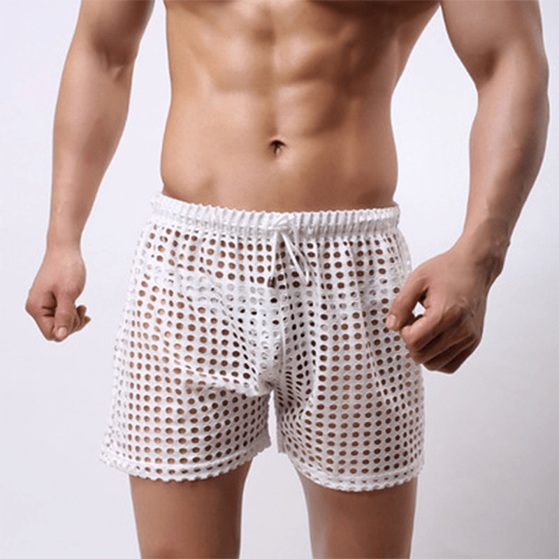 Hollow Out Fishnet Pants See through Mesh Breathable Shorts - MRSLM