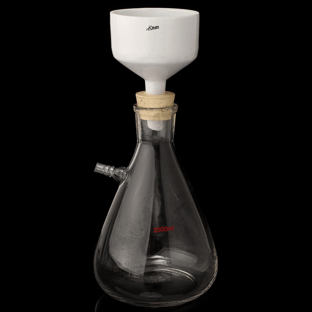 2500Ml Filteration Buchner Funnel Kit Vacuum Suction Glass Flask Apparatus - MRSLM