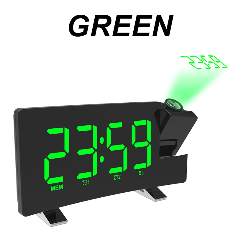 Wake-Up Light Digital Projection Alarm Clock Loud LED FM Radio Snooze Sleep - MRSLM