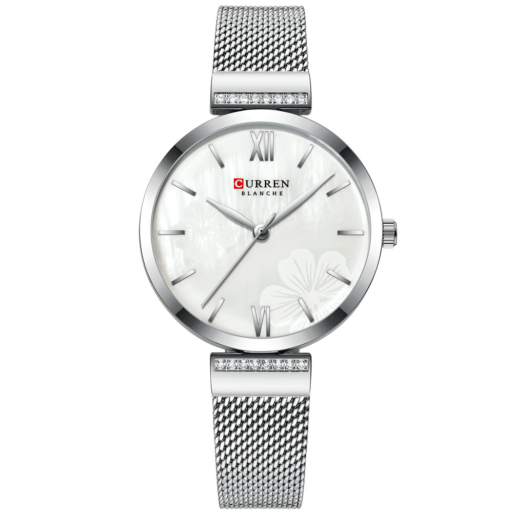 CURREN 9067 Simple Design Ladies Wrist Watch Crystal Full Steel Band Quartz Watches - MRSLM