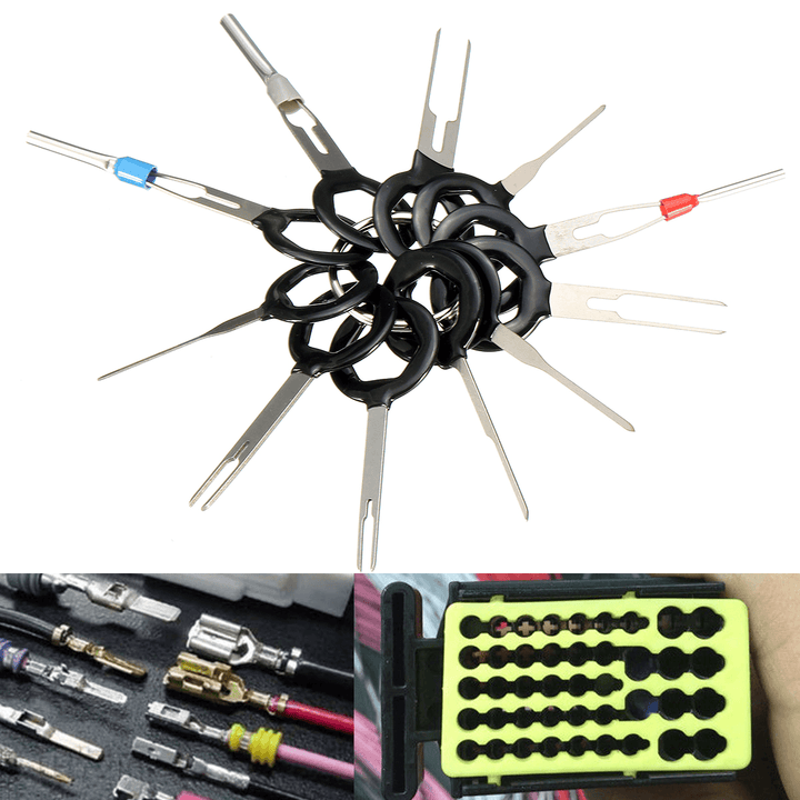 Excellway® 11Pcs Terminal Removal Tool Kit Wiring Connector Pin Release Extractor - MRSLM